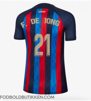 Barcelona Frenkie de Jong #21 Hjemmebanetrøje Dame 2022-23 Kortærmet